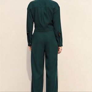 BABATON Perle Ladies Wide Leg Jumpsuit Long Sleeve Everest Green Aritzia Sz S